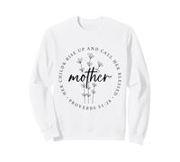 Christian Blessed Momma Proverbs Wildflowers Fête des Mères Sweatshirt