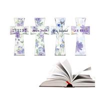 Christian Bookmarks - Inspirational Flower Bible Magnetic Bookmarks | 4 Pieces Reading Accessories For School Office Church Christmas Birthday Women Teacher Student Book Lovers