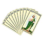 Christian Brands Lot de 10 cartes saintes religieuses Saint Jude en papier cartonné avec prière à St Jude au dos
