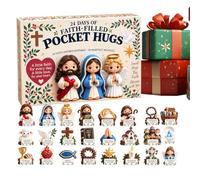 Christian Countdown Calendar - 24 Day s, 2D Acrylic and Christmas Set Use | Christmas Calendar - Christian Messages for Daily Inspiration | 2D Acrylic Keepsakes, 24 Day Holiday Set