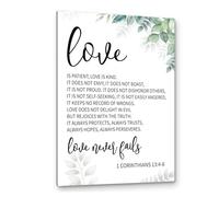 Christian Couples Gift - Love Is Patient Love Is Kind Canvas, Wedding Anniversary Scripture Art, Bedroom Decor, Unframed Modern Print (Framed,12x18inch(30x45cm))