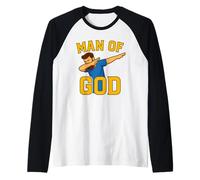 Christian Dad Dab Man of God Father’s Day Funny Men Manche Raglan