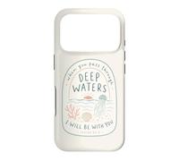 Christian Deep Waters Isaïe 43:2 Beach Faith Coque pour iPhone 17 Pro