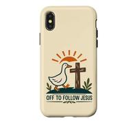 Christian Duck Part Suivre Jesus Faith Cross Coque pour iPhone X/XS