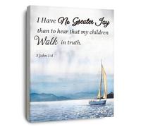 Christian Encouragement Gift, Bible Verse Canvas Print, 3 John 1:4 Greater Joy, Discipleship or Mentorship Present(Unframed,12x18inch(30x45cm))
