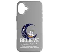 Christian Faith Believe in Christ Verse de la Bible Bateau à Voile Coque pour iPhone 16 Plus