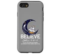 Christian Faith Believe in Christ Verse de la Bible Bateau à Voile Coque pour iPhone SE (2020) / 7/8