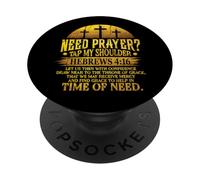Christian Faith Need Prayer Tap Shoulder Bible God Vintage PopSockets PopGrip Adhésif