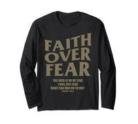 Christian Faith Over Fear Shirt Men Jesus Religious Shirts Manche Longue