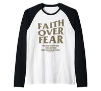 Christian Faith Over Fear Shirt Men Jesus Religious Shirts Manche Raglan