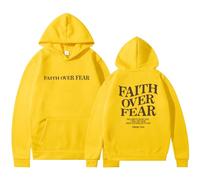 Christian Faith Over Fear Sweat à capuche personnalisé pour femme automne décontracté Jésus graphique Pull à capuche I Love Jesus Workou à manches longues Lettre Uni Dieu Jésus Sauve, jaune, XXL