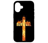 Christian Faith Revival Fire: Born-Again Church Jesus Cross Coque pour iPhone 16