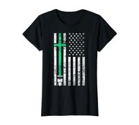 Christian Farmer Patriotique Drapeau américain Croix Tracteur USA T-Shirt Graphique avec Valeur