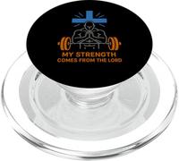 Christian Fitness : Ma Force Vient du Seigneur (Verset de la Bible) PopSockets PopGrip pour MagSafe