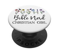 Christian Girls Nerd Bible Study Scripture Pastor God Jesus PopSockets PopGrip Adhésif