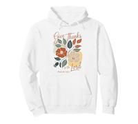 Christian Give Thanks Psaume 136:1 Floral Bible Verse Faith Sweat à Capuche