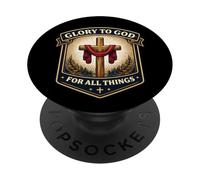 Christian Glory to God for All Things Jésus-Christ Faith PopSockets PopGrip Adhésif