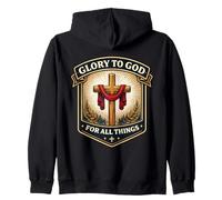 Christian Glory to God for All Things Jésus-Christ Faith Sweat à Capuche