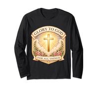 Christian Glory to God for All Things Jesus Christ Women Manche Longue