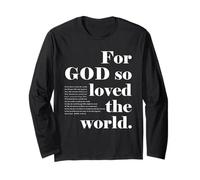 Christian God So Loved The World John 3 16 18 Verse biblique Manche Longue