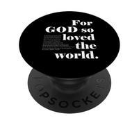 Christian God So Loved The World John 3 16 18 Verse biblique PopSockets PopGrip Adhésif