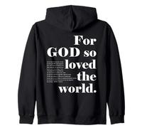 Christian God So Loved The World John 3 16 18 Verse biblique Sweat à Capuche