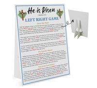 Christian HE IS RISEN Left Right Game, 20,3 x 27,9 cm, panneau debout, fête de Pâques bible, jeu d'échange de cadeaux, activités familiales à l'école de l'église - FHLR01