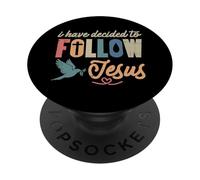 Christian, J'Ai décidé de Suivre Jésus, Dieu, Hommes, Femmes, Enfants PopSockets PopGrip Adhésif