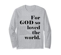 Christian (Jean 3, 16, 18) Dieu a Tant aimé Le Monde, Verset de la Bible Manche Longue