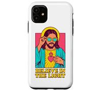Christian Jesus Believe in The Light Anime Pop Art Blanc Coque pour iPhone 11