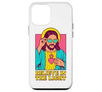 Christian Jesus Believe in The Light Anime Pop Art Blanc Coque pour iPhone 12 Mini
