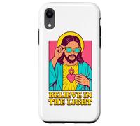 Christian Jesus Believe in The Light Anime Pop Art Blanc Coque pour iPhone XR