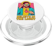 Christian Jesus Believe in The Light Anime Pop Art Blanc PopSockets PopGrip pour MagSafe