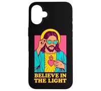 Christian Jesus Believe in The Light, Anime, rétro, Pop Art Coque pour iPhone 16 Plus