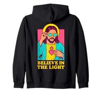 Christian Jesus Believe in The Light, Anime, rétro, Pop Art Sweat à Capuche