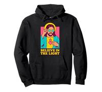 Christian Jesus Believe in The Light, Anime, rétro, Pop Art Sweat à Capuche