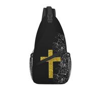 Christian Jesus Cross Sling Bag, Fashion Crossbody Backpack Shoulder Bag Chest Bag for Men Women Hiking Travel