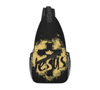 Christian Jesus Cross Sling Bag, Fashion Crossbody Backpack Shoulder Bag Chest Bag for Men Women Hiking Travel