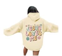 Christian Jesus Loves Me Sweats à capuche pour femme confortable et décontracté graphique avec capuche Faith Y2K Lettre essentielle Tenues à capuche Doux Religious Trust In The Lord Pull Fashion