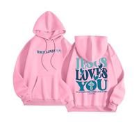 Christian Jesus Loves You Sweats à capuche pour femme, coupe ample, graphique tendance, avec capuche, sweatshirts religieux Y2K Country Lettre à capuche décontractés hauts gothiques Trust In The Lord