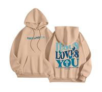 Christian Jesus Loves You Sweats à capuche pour femme, coupe ample, graphique tendance, avec capuche, sweatshirts religieux Y2K Country Lettre à capuche décontractés hauts gothiques Trust In The Lord