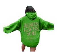 Christian Jesus Loves You Sweats à capuche pour femme, coupe ample, graphique, uni, sweatshirt à capuche « Pray the Lord », lettres tendance, mignon, vintage, religieux, foi, dames, confort Y2K cool