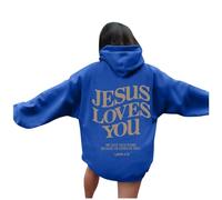Christian Jesus Loves You Sweats à capuche pour femme, coupe ample, graphique, uni, sweatshirt à capuche « Pray the Lord », lettres tendance, mignon, vintage, religieux, foi, dames, confort Y2K cool