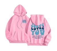 Christian Jesus Loves You Sweats à capuche pour femme - Joli pull à capuche tendance « Trust In The Lord » 2025 - Coupe ample et amusante - Lettres graphiques - Dessin animé Pray The Lord Faith Y2K