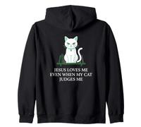 Christian Jesus m'aime même Quand Mon Chat Juge Son propriétaire Sweat à Capuche