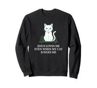 Christian Jesus m'aime même Quand Mon Chat Juge Son propriétaire Sweatshirt
