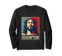 Christian Jésus Redemption Croix Salut Manche Longue
