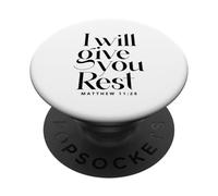 Christian Jesus Said I Will Give You Rest Verse de la Bible PopSockets PopGrip Adhésif