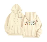 Christian Jesus Saved My Life Sweats à capuche pour femme Coupe ample Dessin animé avec capuche Tops Jésus Saves Mignon Tendance Décontracté Tenue graphique Y2K Western Religious Pray The Lord Country