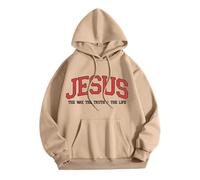 Christian Jesus The Way The Truth and The Life Sweats à capuche pour femme tendance graphique pull sweatshirts Faith mignon plage décontracté été avec capuche tenues d'automne avec motifs Dieu, kaki